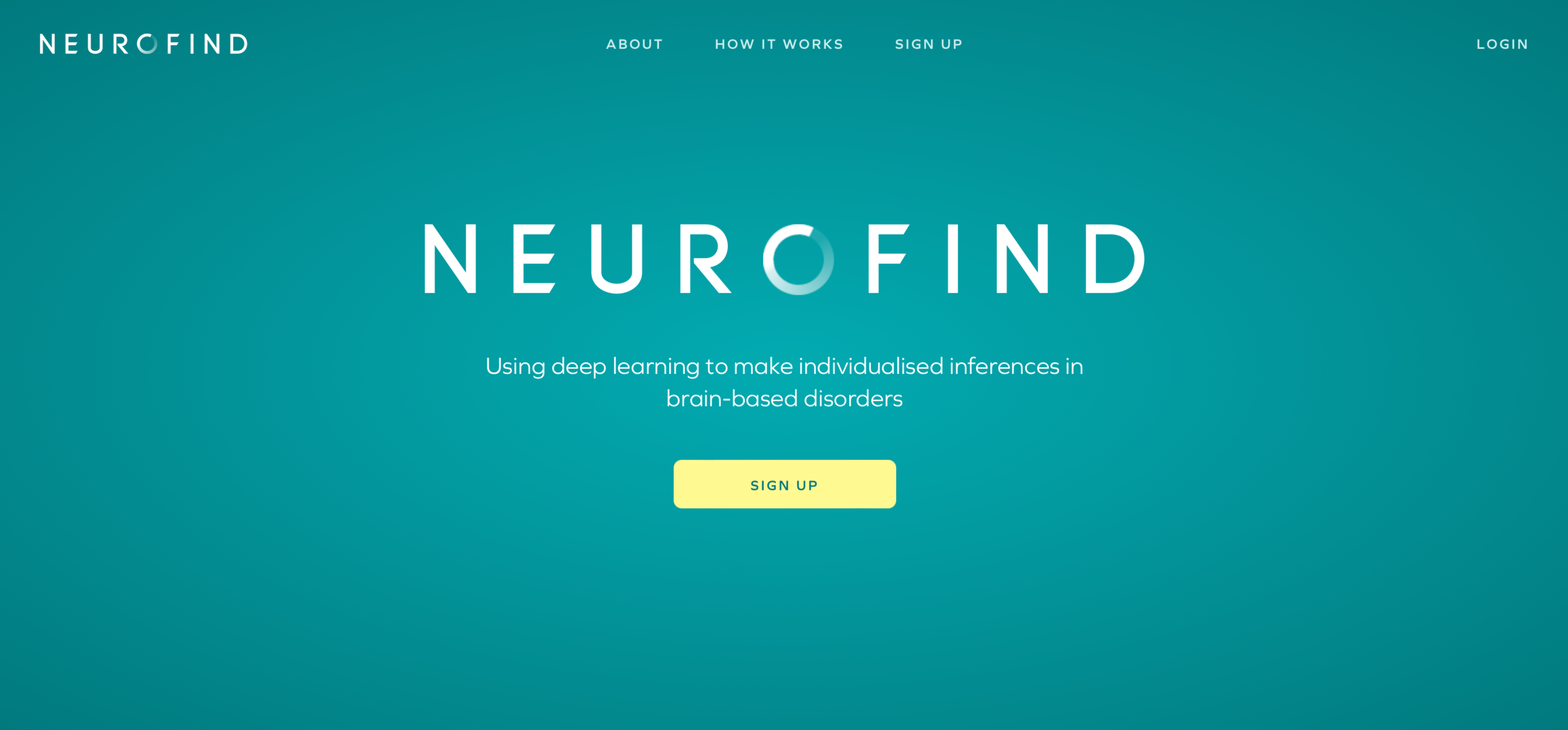 Neurofind login page